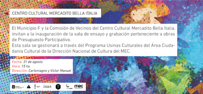 Invitación a la inauguración de la Usina Cultural Bella Italia